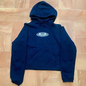 Hawaiian Island Creations Navy Blue Women's Cropped Hoodie Sweatshirt